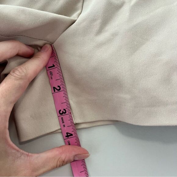 Zara Hi-Rise Pleated Prep Shorts Khaki - Picture 3 of 4